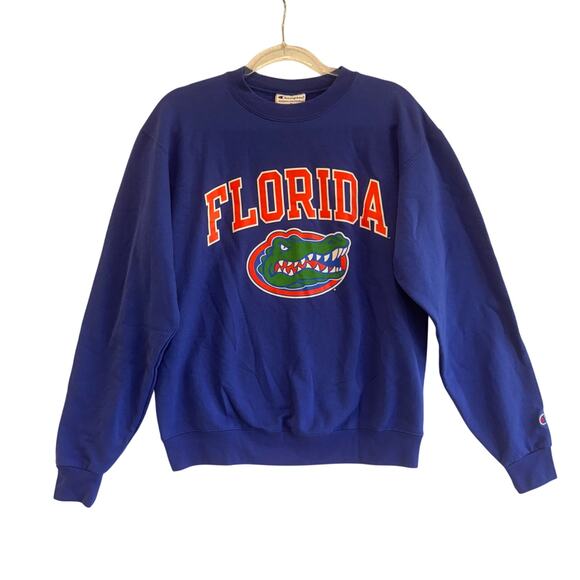 Champion Florida Gators Sweatshirt Blue Crewneck Pullover Vintage M football uf - Picture 1 of 6